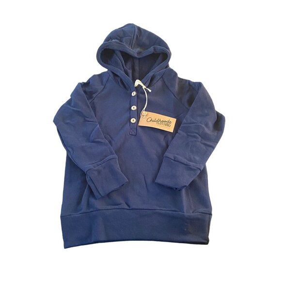 NWT Childhoods Clothing Henley Hoodie Navy Size 6/7 - Picture 1 of 3